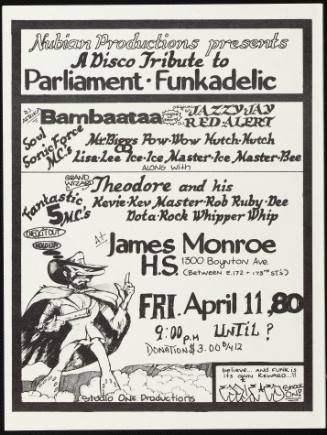 A Disco Tribute to Parliament and Funkadelic, at James Monroe High School, New York, NY, April 11, 1980