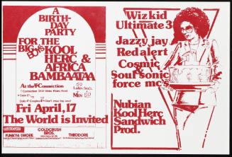 A Birthday Party for The Big Boy's:  Kool Herc & Africa Bambaataa [i.e. Afrika Bambaataa], at The T Connection, White Plains, NY, April 17, 1981