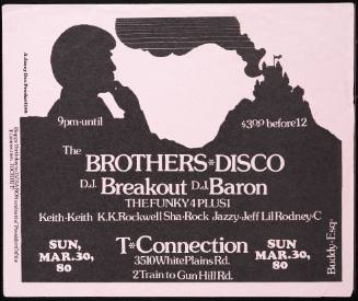 The Brothers Disco, DJ Breakout, DJ Baron, The Funky 4 Plus 1, at The T Connection, Bronx, NY, March 30 1980