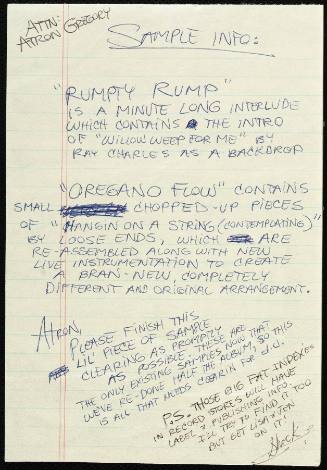 Sample information:  Rumpty Rump and Oregano Flow
