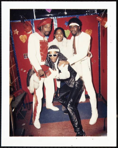 Grandmaster Caz, Busy Bee, and DJ Tony Tone at the Disco Fever photo booth