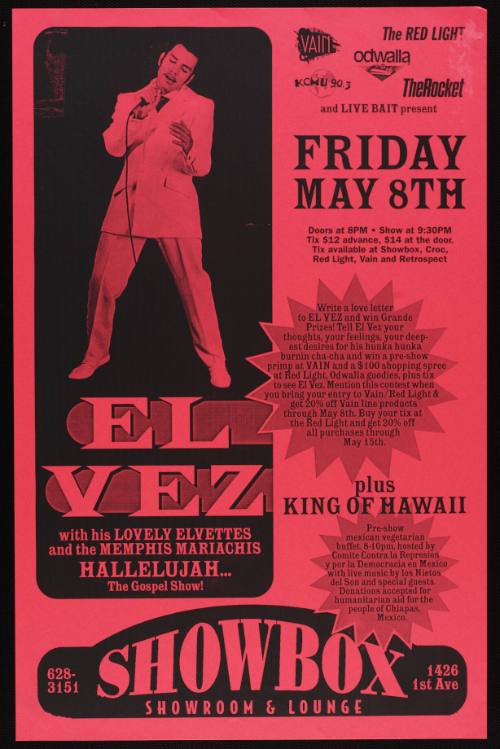 El Vez, King of Hawaii, at the Showbox, Seattle, WA, Friday, May 8, 1998