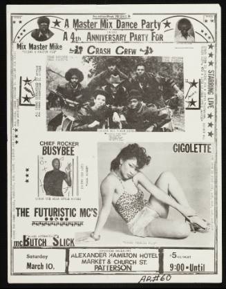 Soundtwo Prod. Presents A Master Mix Dance Party, (Also) A 4th Anniversary Party for Crash Crew with Mix Master Mike, Chief Rocker Busybee, Gigolette, The Futuristic MCs, March 10, 1979