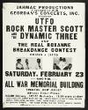 Jahmac Productions in Association with Geordan's Concerts, Inc. Presents UTFO Rock Master Scott and The Dynamic Three and The Real Roxanne, Trenton, NJ, February 23, 1980