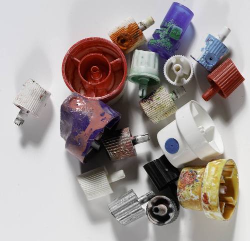 Assorted Spray Paint Caps, 1970s-1990s,  Formerly Owned by Lady Pink