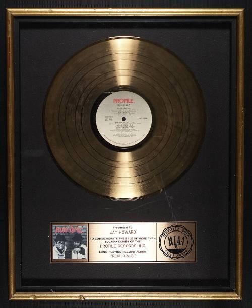 RUN - D.M.C., by Run-D.M.C.: Gold Award Presented to Jay Howard by the RIAA