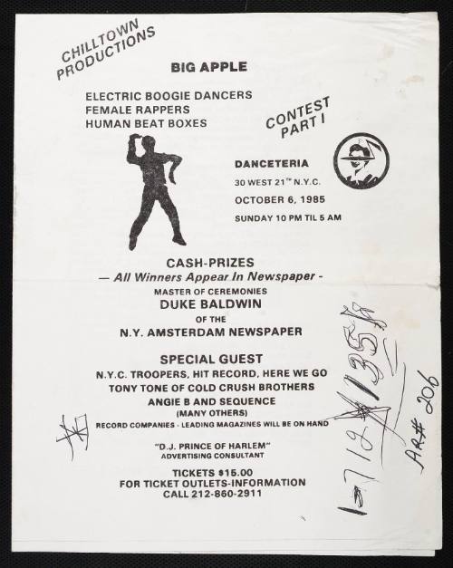 Big Apple Contest Part 1 with Special Guests Tony Tone and Angie B and Sequence, at Danceteria, New York, NY, October 6, 1985