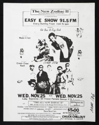 Rob Bass & Easy Rock and Crash Crew, at the New Zodiac II, Bronx, NY, November 25, 1987