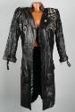 Black Calf-Length Leather Jacket Worn by Melle Mel