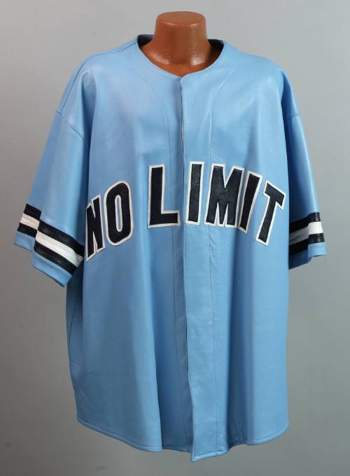Blue Leather No Limit Baseball Shirt and Pants Formerly Owned by Silkk the Shocker