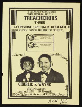 Treacherous Three, LA Sunshine, Special K and Kool Moe-D at Skate Odyssey, Waterbury, CT, January 9, 1982