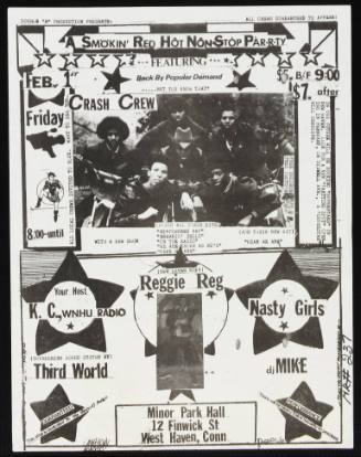 Double "R" Production Presents, A Smokin' Red Hot Non Stop Party, Featuring Crash Crew, Reggie Reg, Nasty Girls, Minor Park Hall, West Haven, CT, February 1, 1985