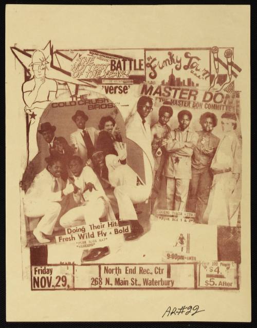 Sound 2 Productions Present the Hottest Battle of the Year Featuring The Cold Crush Brothers, Master Don and the Master Don Committee, North End Rec. Center, Waterbury, CT, November 29, 1985