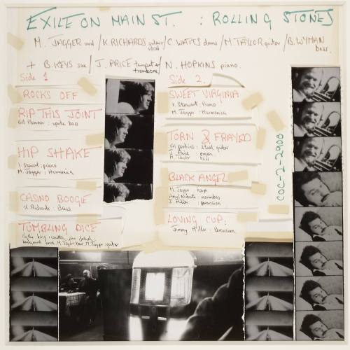 Original Oversize Collage for Side 1 & 2 Innersleeve for Rolling Stone's Album Exile on Main St., 1972