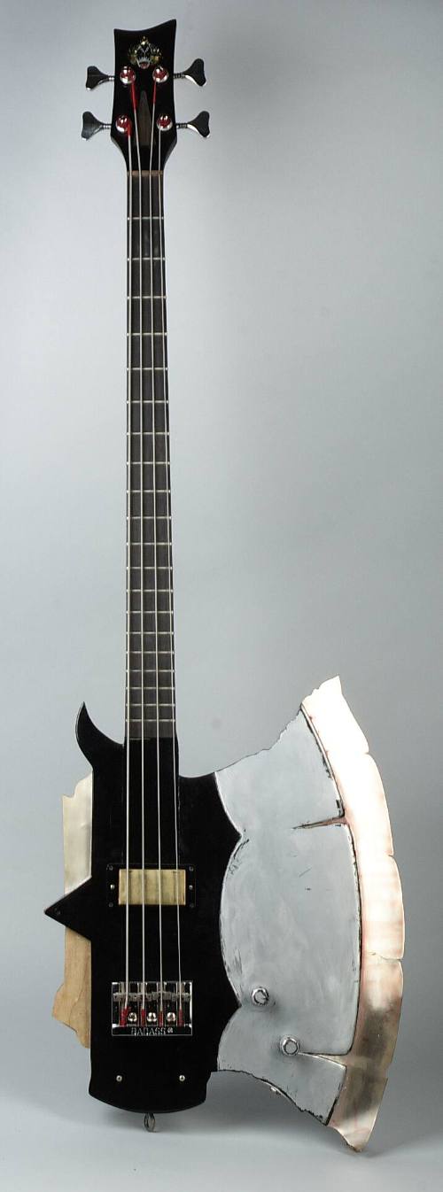 Axe bass guitar, circa 1983: formerly used by Gene Simmons on the Creatures of the Night tour