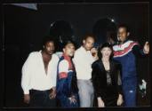 Raheim from The Furious Five, DJ Red Alert with 2 Members of the Heartbeat Brothers