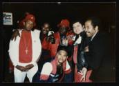 Run from Run-D.M.C. with the Heartbeat Brothers and three unidentified males, circa May 1986