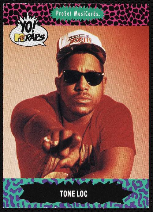 Yo! MTV Raps Tone Loc [Tone-Loc] collector card, 1991