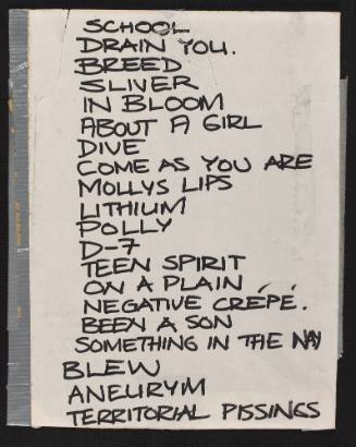 Nirvana Set List Handwriten by Dave Grohl for Concert in Sao Paulo, Brazil