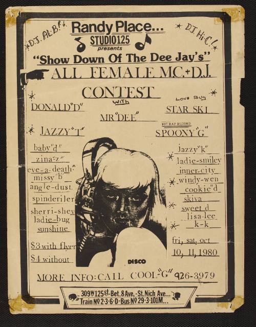 "Showdown Of The Dee Jays" All Female M.C. + D.J. Contest at Randy's Place, New York, NY, October 10 - 11, 1980