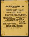 Harlem World Presents Thursday Night Trillers Featuring Ladies Night, with Master Don & The Death Committee, The Kool D.J. A.J. Show, The Harlem World Crew, M.C. Busy Bee, Star Ski, Tee/Ski Vally, at the Harlem World Complex, New York, NY, July 2, 1981