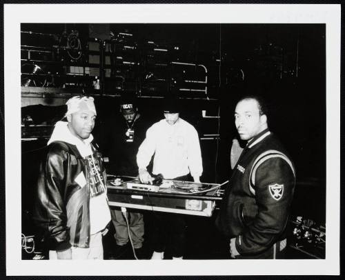 Ice-T, Busy Bee, Mickey Bentson, and Unknown Person