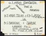 DJ Afrika Bambaataa Presents Uptown Meets Downtown Part 2 Featuring DJ Afrika Islam and Ed LaRock VS. DJ Breakout and Baron at Webster P.A.L, March 17, 1978