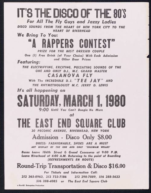 A Rapper's Contest at The East End Square Club, Saturday, March 1, 1980