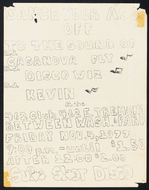 DJ Casanova Fly, DJ Disco Wiz, DJ Kevin in performance at 462 Club, New York City, Friday, November 4, 1977