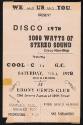 Disco 1978: 1000 Watts of Stereo Sound featuring Cool-C & G.C., Ebony Gents Club, New York City, New York, Saturday, February 4, 1978