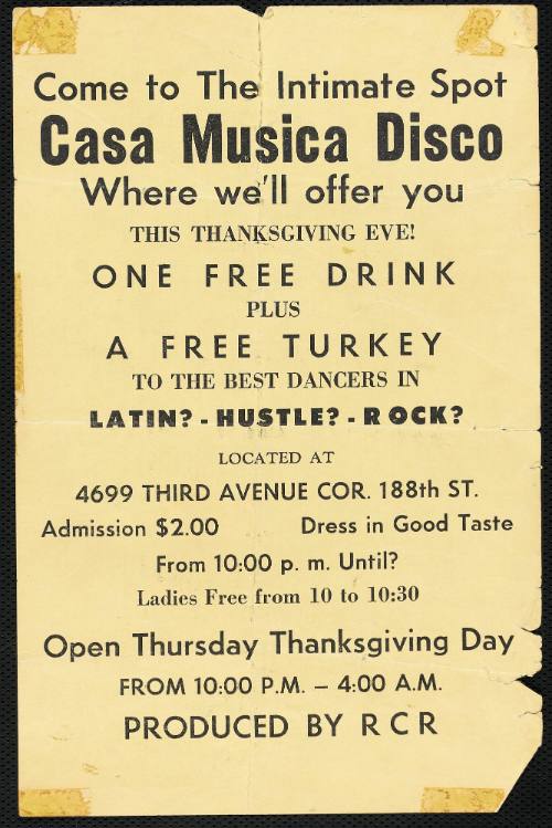 Casa Musica Disco, Thanksgiving Eve, New York City, New York