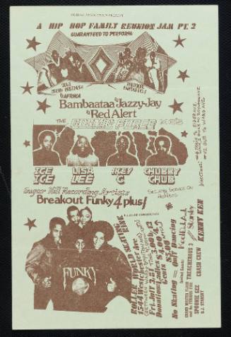 Cold Crush Brothers, Grand Wizard Theodore and the Fantastic 5, Afrika Bambaataa and the Cosmic Force, and the Funky 4 + 1, at Roller World Skating Rink, Bronx, NY, July 3, 1981