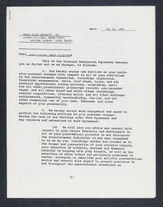 Agreement between World Class Wreckin' Cru and Jerry Heller, May 26, 1986