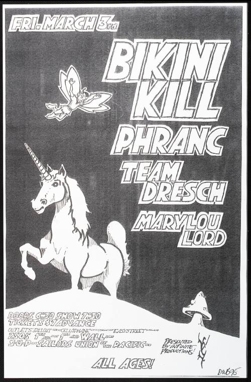 Bikini Kill, Phranc, Team Dresch and Mary Lou Lord at the Sailors Union of the Pacific, Seattle, WA, March 3, 1995