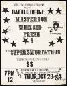 Battle of DJ's: Master Don, Whiz Kid, Fresh 4, Cisco, and Grand Wizard Theodore, at the Empire Roller Rink, New York, NY, October 28, 1982