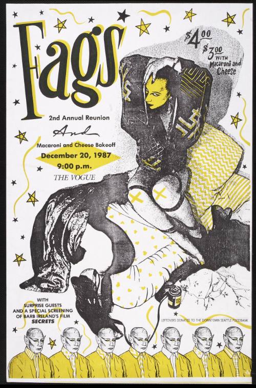 Fags 2nd Annual Reunion and Macaroni and Cheese Bakeoff at the Vogue, Seattle, WA, December 20, 1987