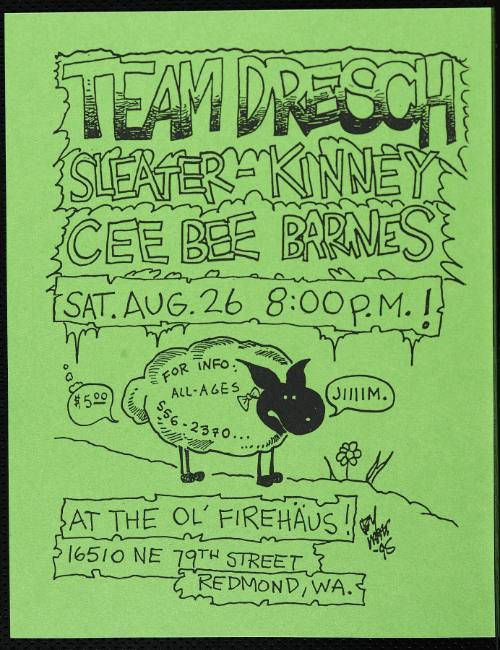 Team Dresch, Sleater-Kinney, and Cee Bee Barnes at the Old Firehouse, Redmond, WA, August 26, 1995