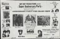 Hip Hop Productions Presents Anniversary Party for Crash Crew Featuring Disco Four, Hassan and 7-11, Rollermagic Roller Rink, Paterson, NJ, November 3, 1984