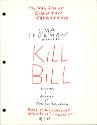 Kill Bill Binder with Filming Information and Script