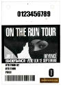 Beyonce On the Run Tour Pass at Stade de France, Saint-Denis, France, September 12, 2014