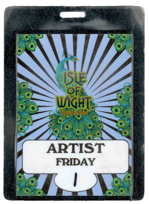 Isle of Wight Festival 2010 Friday "Artist" Pass, Isle of Wight, England, June 11, 2010